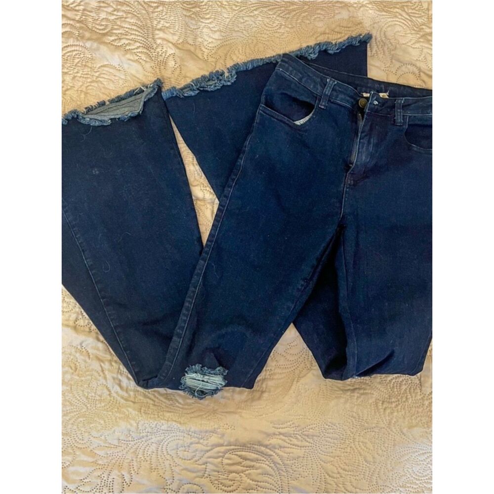 Altar'D state super flare distressed jeans high waisted size small